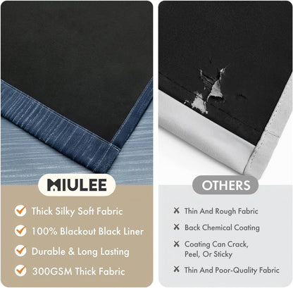 miulee navy blue and greyish white ombre blackout on a desk or shelf