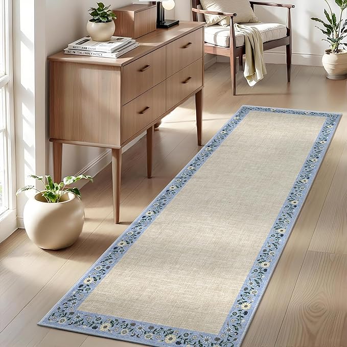 GarveeHome Entryway Rug 2x6 Modern Bordered Runner Rug Washable Kitchen Runners - Image 2