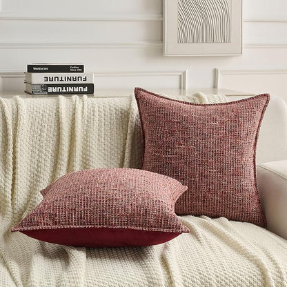 FUTEI Burgundy Decorative Throw Pillow Covers 24x24 Inch Set of 2, Soft - Image 5