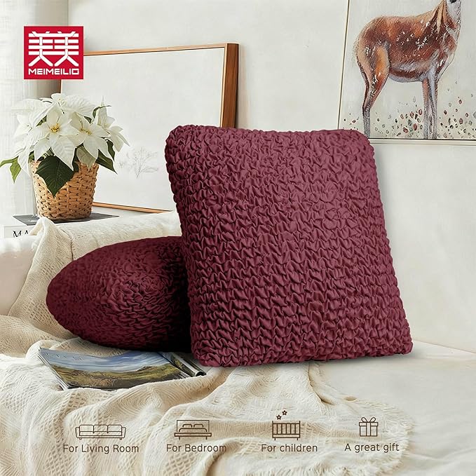 Throw Pillow Covers 18x18 Inch Solid Stretch Flexible Size Decorative Pillow - Image 8