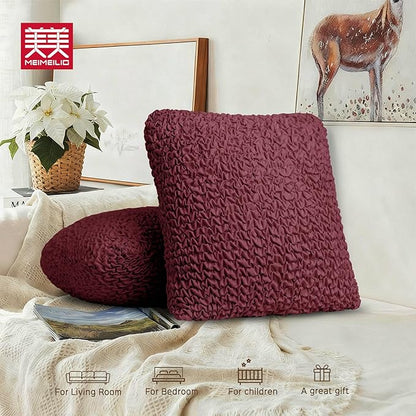 Throw Pillow Covers 18x18 Inch Solid Stretch Flexible Size Decorative Pillow - Image 8