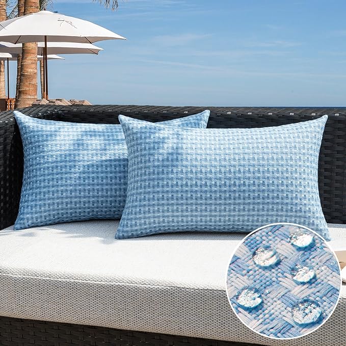 Kevin Textile Outdoor Waterproof Throw Pillow Covers Pack of 2 Farmhouse by KevinTextile