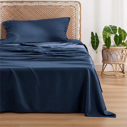 Bedsure Cooling Sheets Twin, Rayon Derived from Bamboo, Breathable & Soft Twin - Image 2