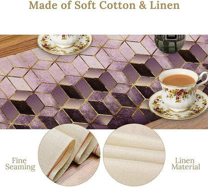 Purple Modern Marble Table Runner - Image 6
