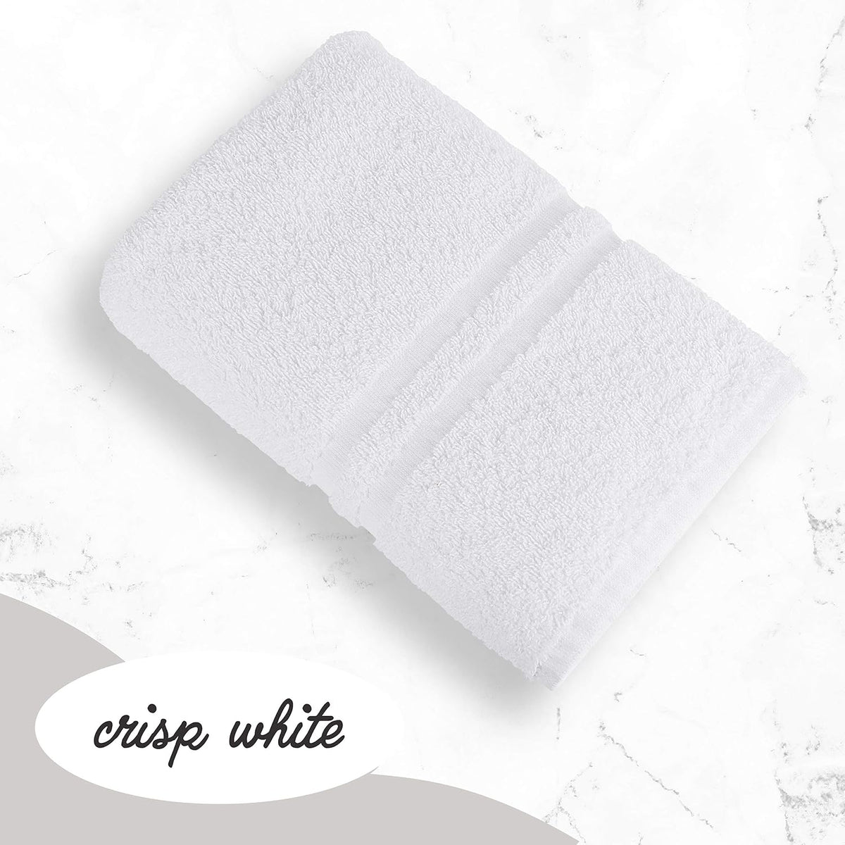 green lifestyle luxury bath towel - white large, side view