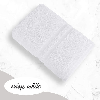 green lifestyle luxury bath towel - white large, side view