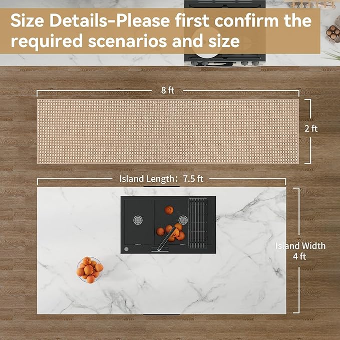 Boho 2x8 ft Runners for Hallways Extra Long Woven Washable Kitchen Runner Mat - Image 2