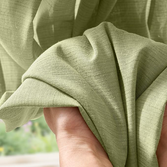 jinchan Linen Pinch Pleated Kitchen Curtains 36 Inch 2 Panels, Natural Linen - Image 9