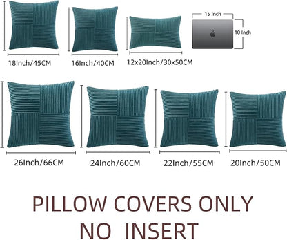 Fancy Homi 2 Packs Teal Samll Decorative Throw Pillow Covers 12x12 Inch - Image 8