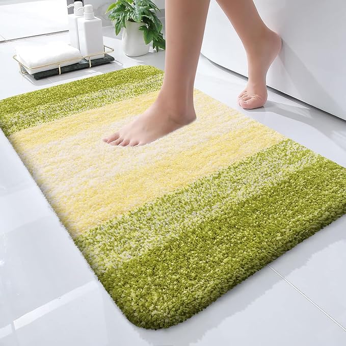 OLANLY Bathroom Rugs Mat 24x16, Extra Soft Absorbent Microfiber Bath Rugs by OLANLY