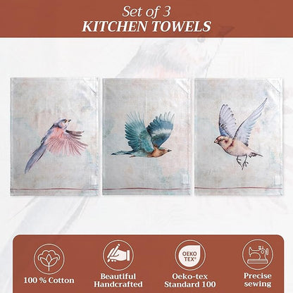 Maison d' Hermine Kitchen Towels Set of 3 100% Cotton 27.50" x 20" Reusable - Image 2