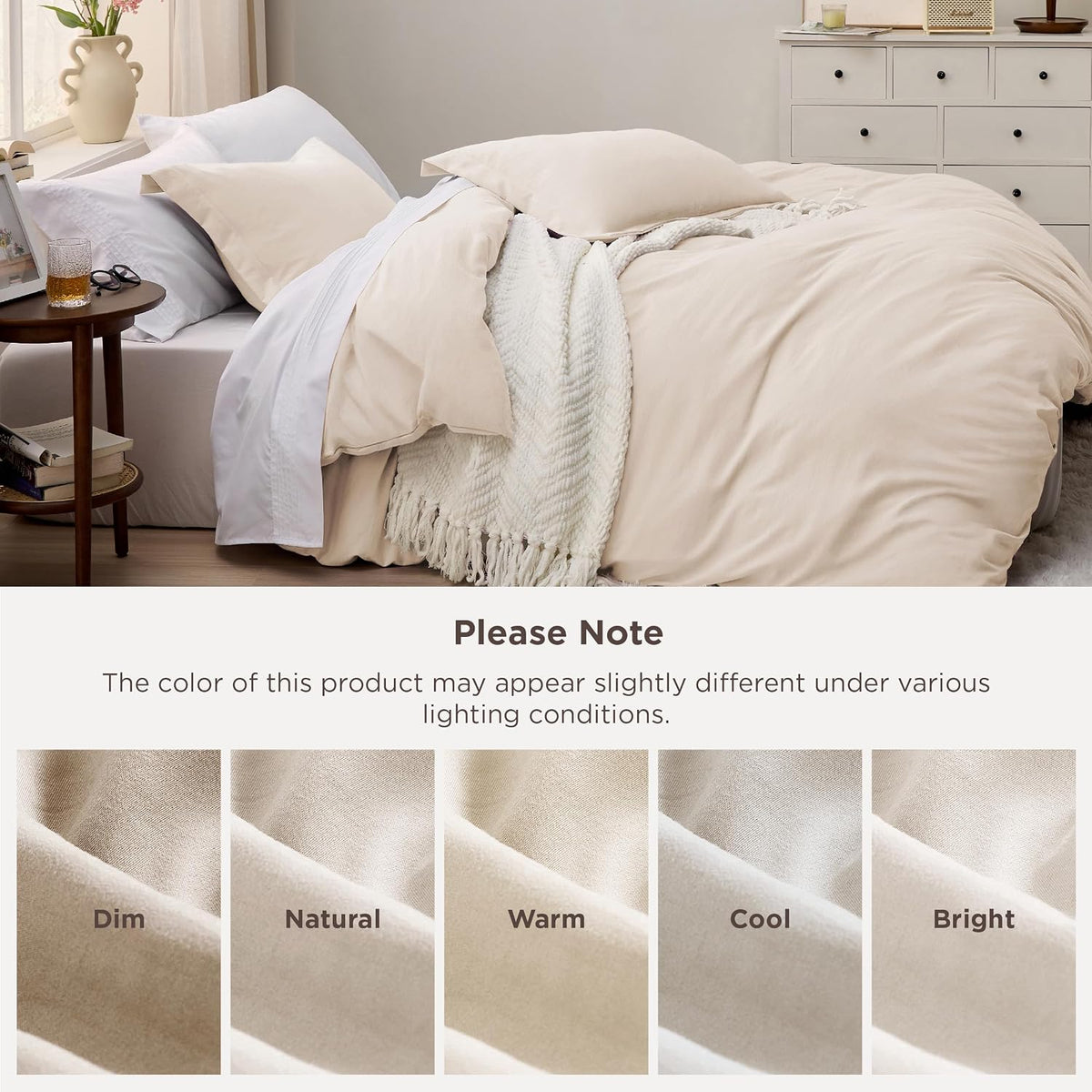 bedsure prewashed duvet cover king, cotton-like soft bedding, side view