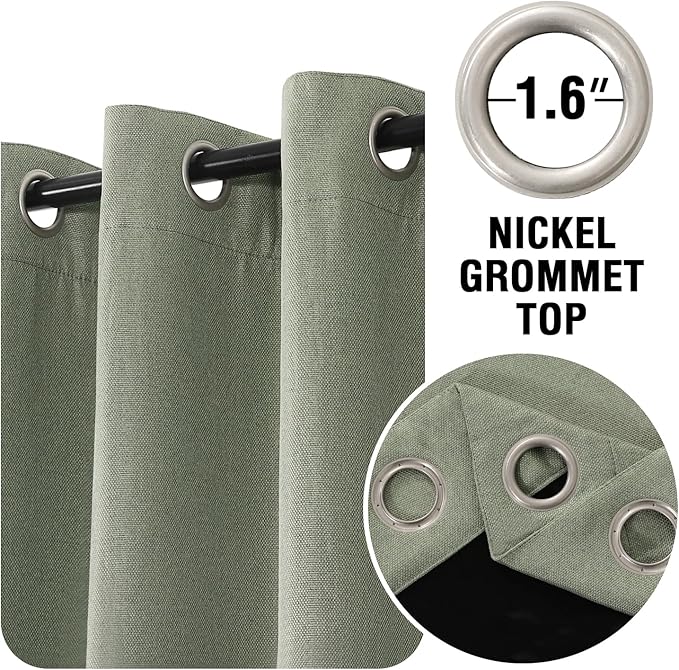 H.VERSAILTEX 95% Blackout Linen Curtains 108 Inches Long - Image 5