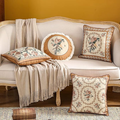 patdrea Designer Vintage Floral Throw Pillow Covers - Image 7