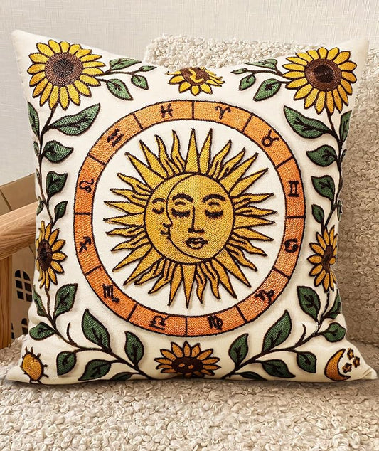 Embroidered Throw Pillow Covers 18x18 Inch by Kokaaee