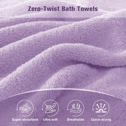 cozyart bath towel set 6 pcs, luxury lavender, package contents