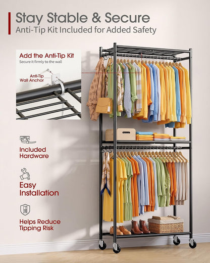 sakugi clothes rack - 33.0" x 12.2" x shown in use