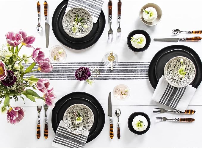 Solino Home Stripe Linen Table Runner 36 Inches - Image 3