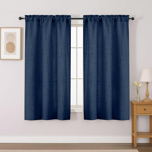 Gwine Navy Blue Curtains 45 Inch Length by Gwine