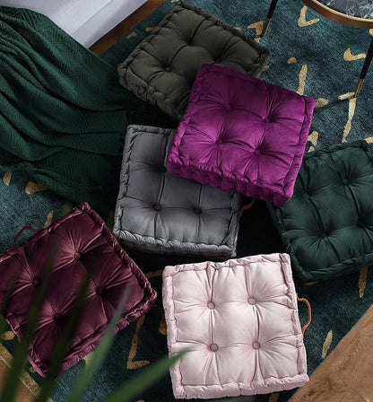 vctops Christmas Square Solid Color Velvet Seat Cushion - Image 4