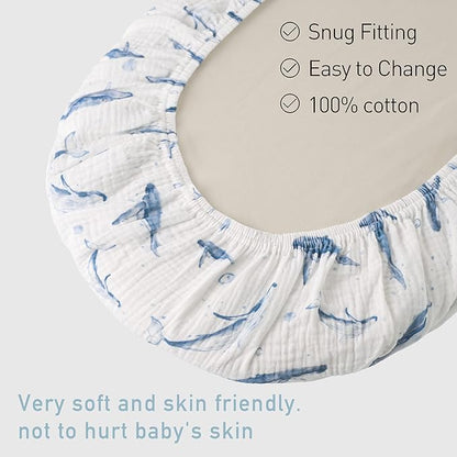 Muslin Bassinet Fitted Sheets, 2 Pack - Image 5