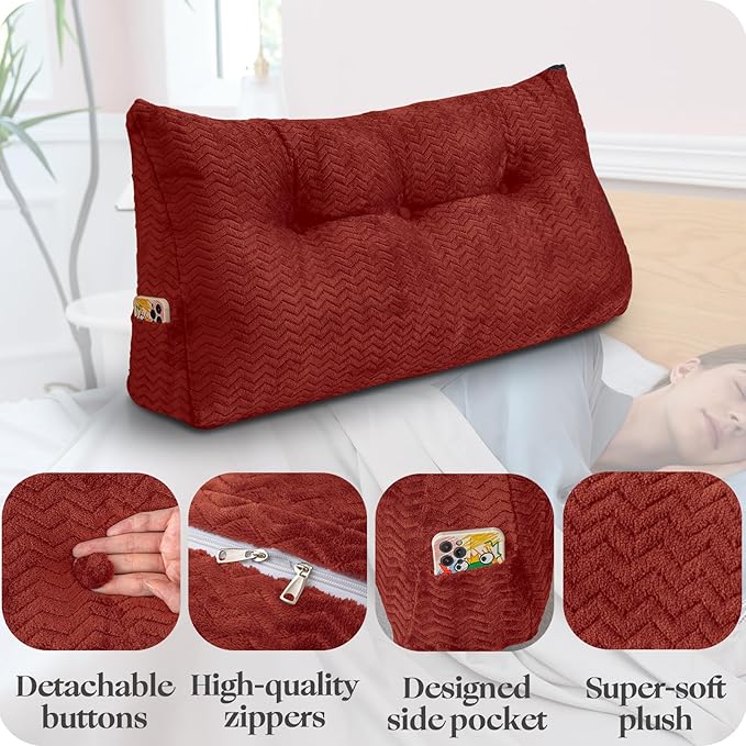 Large Bolster Triangular Headboard Wedge Backrest Positioning Support Bed Rest - Image 3