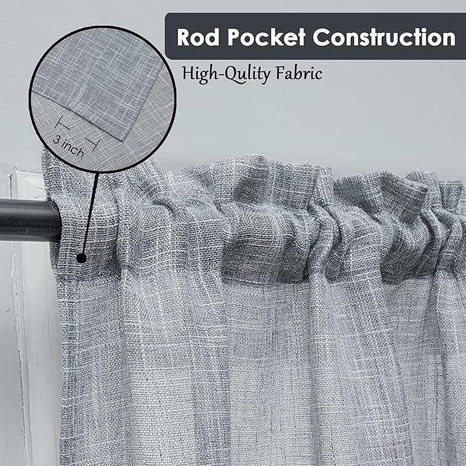 Beda Home Tassel Linen Textured Swag Valances - Image 2