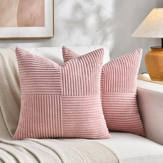 Fancy Homi 2 Packs Blush Pink Decorative Throw Pillow Covers 22x22 Inch by Fancy+Homi