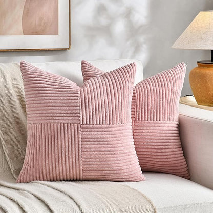 Fancy Homi 2 Packs Blush Pink Decorative Throw Pillow Covers 16x16 Inch by Fancy+Homi