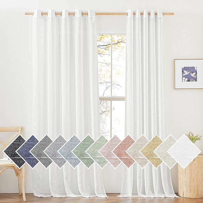NICETOWN Faux Flax Linen Sheer Curtains by NICETOWN