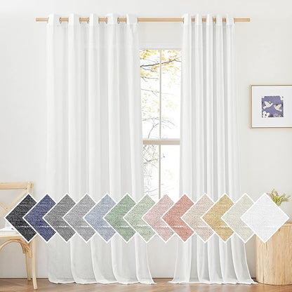 NICETOWN Faux Flax Linen Sheer Curtains by NICETOWN