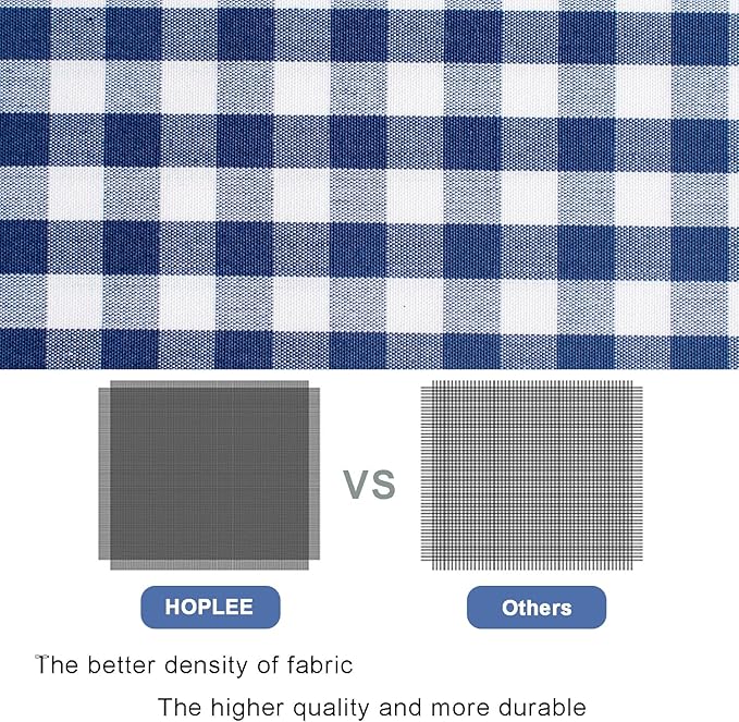 HOPLEE Farmhouse Gingham Pillow Covers Navy Blue Pillow Covers 18x18 Farmhouse - Image 5