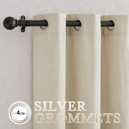 NICETOWN Linen Curtains Taupe 63 inch Long - Image 3