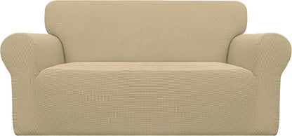 easy-going stretch oversized loveseat couch covers washable beige, main product view