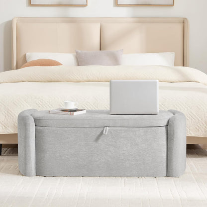 oval ottoman bench with 20 gal of storage, view 10