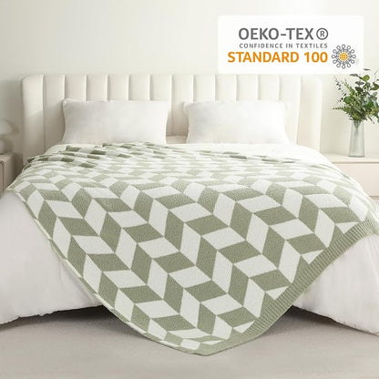 Snuggle Sac Sage Green Bedding Blankets Twin Size, Super Soft Warm Blankets - Image 2