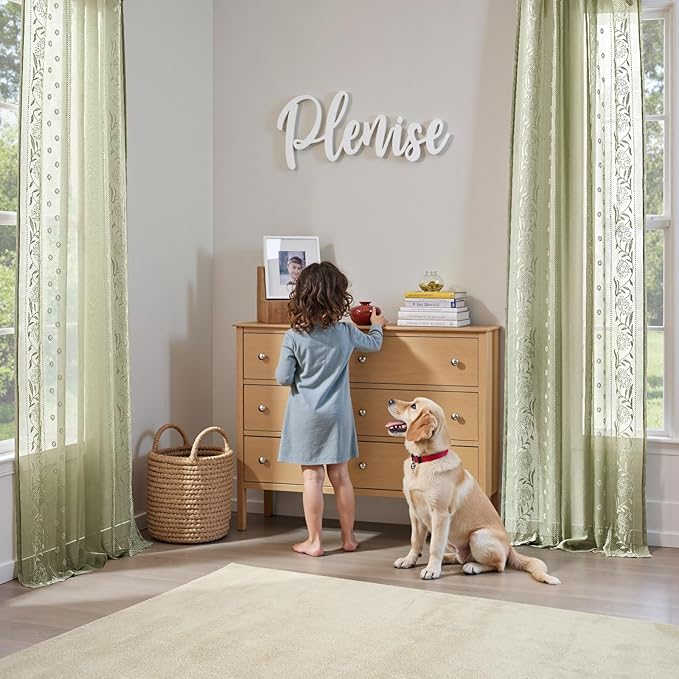 jinchan Winslow Sage Sheer Curtains 84 Inch - Image 5