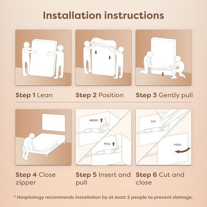 hospitology products box spring encasement - zippered bed, front angle view