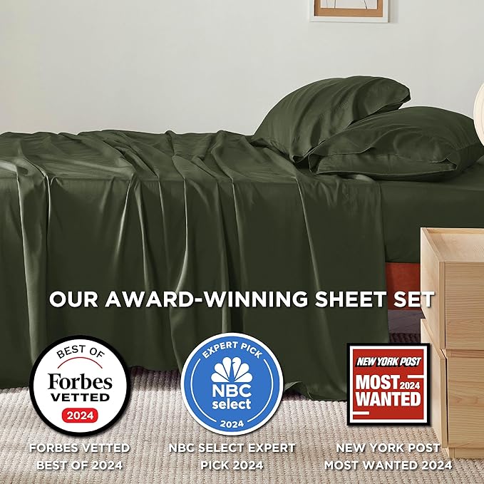 Bedsure Queen Sheet Set, Rayon Derived from Bamboo, Cooling Sheets, Breathable - Image 2