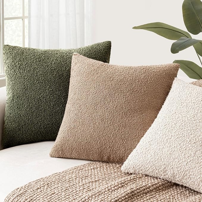 Foindtower Set of 2, Decorative Textured Boucle Throw Pillow Covers Accent - Image 5