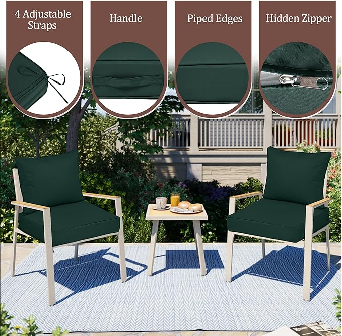 Outdoor Deep Seat Cushions for Patio Furniture Set of 2, Waterproof Outdoor - Image 5