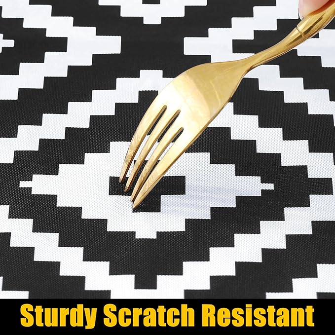 Smiry Rectangle Picnic Table Cloth, Waterproof Elastic Fitted Outdoor - Image 6