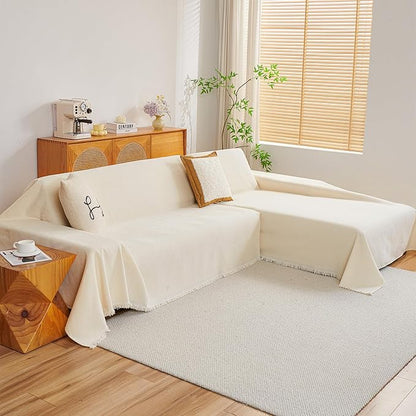 MYSKY HOME Couch Cover for Sectional Sofa, 2 Pieces Chenille Couch Covers for L - Image 2