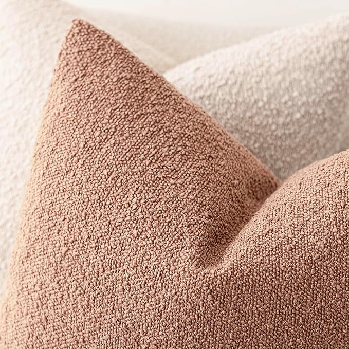 Foindtower Decorative Textured Boucle Throw Pillow Covers Accent Solid Pillow - Image 4