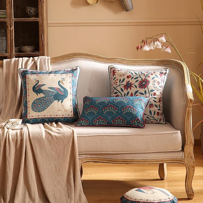 Navy Blue Throw Pillow Covers, Rustic Animal Print - Image 5
