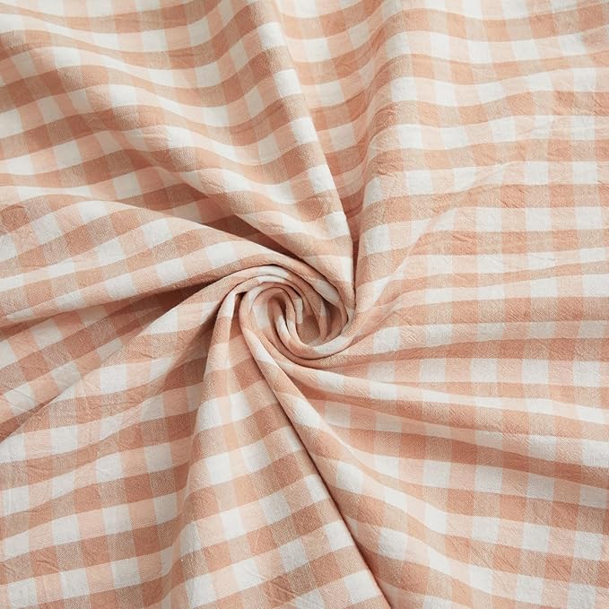 KKJIAF 2 Pcs Plaid Ruffle Pillow Case King Size, Cotton Gingham Ruffled Euro - Image 7