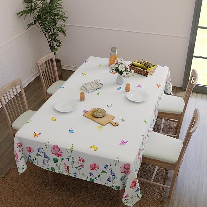 Encasa XO Square 56"x56" Tablecloth | Water-Repellent Polyester Dining Table - Image 9