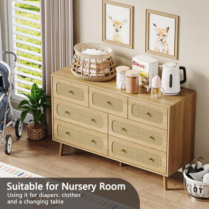 hourom 47.2“ wide rattan 7 drawer dresser with, package contents