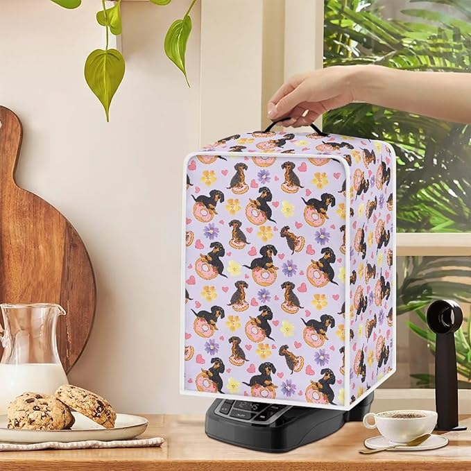 Mumeson Cute Dachshund Coffee Maker Cover, Dust Resistant Washable Covers - Image 4