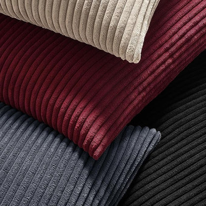 MIULEE Winter Pack of 2 Corduroy Soft Soild Decorative Square Throw Pillow - Image 2